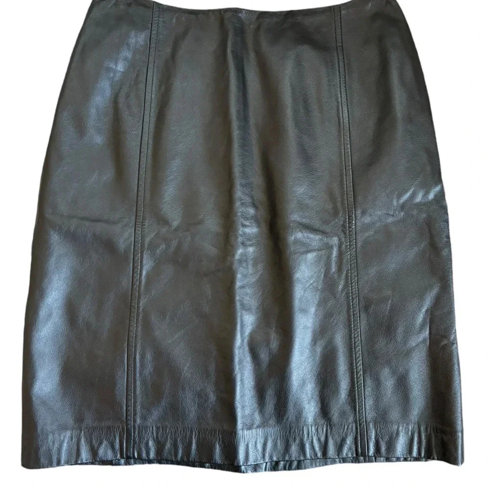 NWT Loft Women's Leather Black Mini Skirt Back Zipper Size 2 Petite